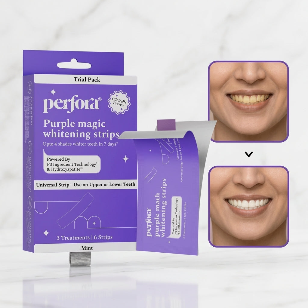 Perfora Purple Teeth Whitening Strips | 3 Treatments (6 Strips) | Mint