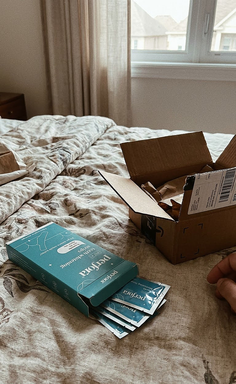 Tanvi Joshi holding Teeth Whitening Strips (Classic Mint)