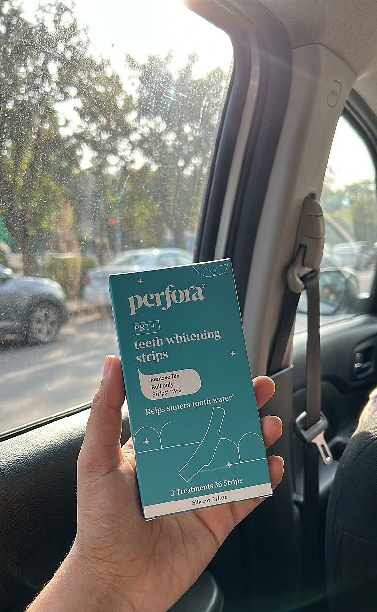 Deepak Goyal holding Teeth Whitening Strips (Classic Mint)